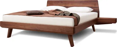 Produktbild von Doppelbett Elba 200 x 200 cm in Nussbaum Natur geölt Komforthöhe