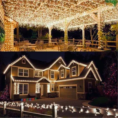 Obrázok produktu pre Solárne svetelné reťaze – 14 m – 120 LED – medený drôt – teplá biela – vodotesné – 8 režimov – na Vianoce – do záhrady – na balkón – na párty – na terasu – na dekoráciu
