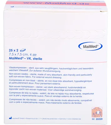 Produktbild von MaiMed Vlieskompressen - steril 7,5 x 7,5 cm, 50 St. Kompressen