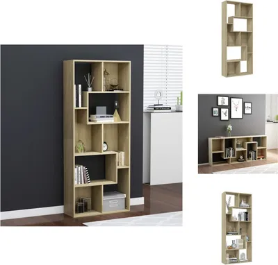 Obrázek produktu pro vidaXL Knihovna Sonoma dub 67x24x161 cm Materiál na bázi dřeva - Knihovny a regály