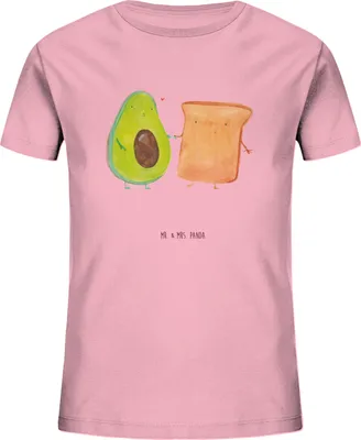 Produktbild von Mr. & Mrs. Panda Kleinkinder T-Shirt Avocado Toast 5-6 Jahre (110/116) - Baumwolle Pink - Geschenk, Kinder Baumwoll, Hochzeit, Freundin, Kindershirt, Liebe, Teenager, Bio