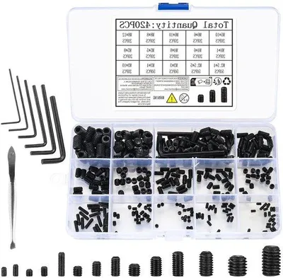 Image de Vis en acier au carbone M2,5-8, vis à six pans creux, lot de 420 pièces