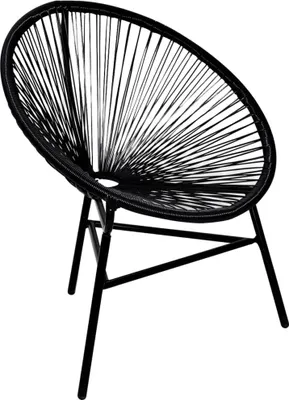 Produktbild von Garten-Mondstuhl Poly Rattan Schwarz