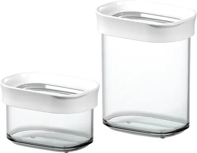 Produktbild von EMSA OPTIMA Trockenvorratsdose, Box, Rechteckig, 0,38 l, Transparent, Weiß, Styrol-Methylmethacrylat (MS), Thermoplastisches Elastomer (TPE), China