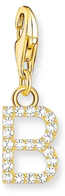 Produktbild von Thomas Sabo Anhänger Charm-Club Buchstabe B Vergoldet Gelbgold Zirkonia Weiß 1965-414-14