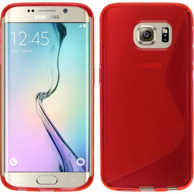 Produktbild von PhoneNatic Case kompatibel mit Samsung Galaxy S6 Edge - rot Silikon Hülle S-Style + flexible Folie