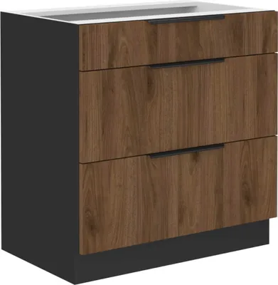 Produktbild von Unterschrank Monza nussbaum 80 D 3S BB