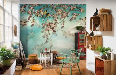 Obrázek produktu pro Komar "Sakura" fototapeta, Strom, modrá/růžová/bílá, 368 x 254 cm