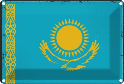 Zdjęcie produktu dla vianmo Blaszany znak 20x30 cm Kasachstans Kazakhstan