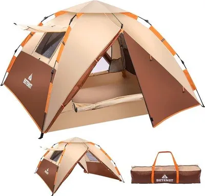 Produktbild von Famanu Pop-up Zelt 3-Personen Familie - Wasserdicht, Winddicht, mit 2 Moskitotüren und 2 Fenstern