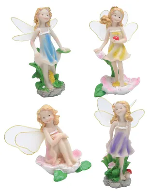 Produktbild von 4 Teile/satz Fee Statue Elf Skulptur Kunst Handwerk Outdoor Hof Garten Dekoration Ornament
