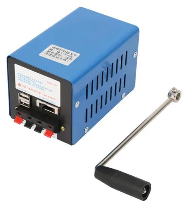 Handkurbelgenerator 20 W, 2000 U/min, USB, tragbar, für Camping & Notfälle