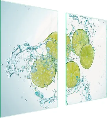 Immagine prodotto di Piastre coprifornelli 2 pezzi 75x52 copertura per piano cottura in Vetroceramica tagliere in vetro acqua di calce