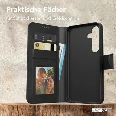 Produktbild von EAZY CASE Business Hülle für Samsung Galaxy S24 klappbar, Premium Kunstleder Handyhülle mit Kartenfach