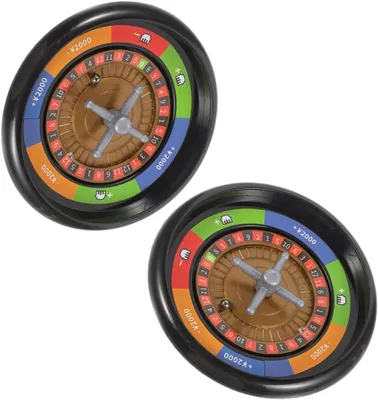Produktbild von 2 wiederverwendbare und tragbare Pokerräder aus Kunststoff für Bars, Kneipenspiele und Familienrunden
