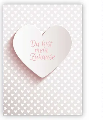 Produktbild von 4x Romantische Grußkarte: Du bist mein Zuhause