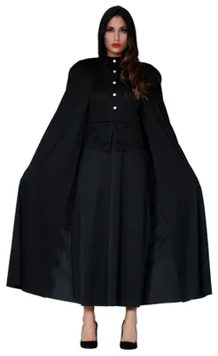 Produktbild von Schwarzer Kapuzenumhang Robe Vampir Halloween