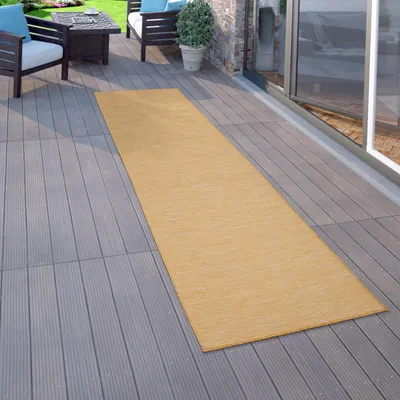 Produktbild von Outdoor Teppich Balkon Terrasse Grau Rosa Grün Pastellfarben Flachgewebe Grösse 60x100 cm