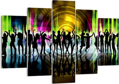Produktbild von Bild auf Leinwand - Leinwandbild - Disco Musik Tanz Spaß - 150x100cm - Wand Bild - Wanddeko - Leinwanddruck - Bilder - Kunstdruck - Wanddekoration - Leinwand bilder - Wandkunst - EA150x100-2580
