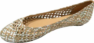 Produktbild von Damen Ballerinas mit geflochtenem Muster, rundem Zehenbereich und flacher Sohle