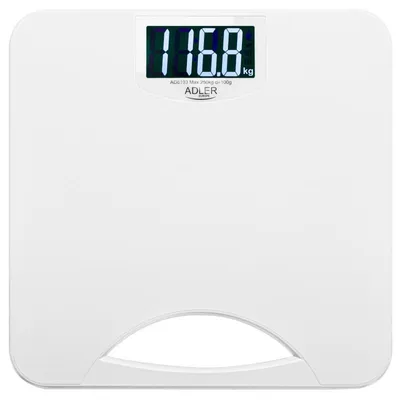 Immagine prodotto di Bilancia Adler AD 8193, fino a 250 kg, display LCD, indicatori di batteria e sovraccarico, antiscivolo, bianca
