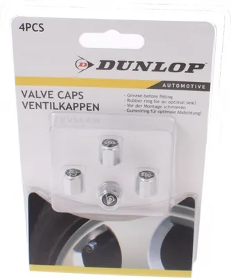 Produktbild von 4 x Ventilkappe Aluminium silber glatt