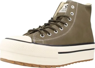 Produktbild von Victoria Tribu Doble Damen High-top Sneaker in Lederoptik Kaki, 1061123-65