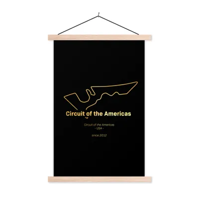 Produktbild von MuchoWow® Textilposter Amerika - F1 - Rennstrecke 120x180 cm mit holzfarbenen Rahmen - Textil-Plakat