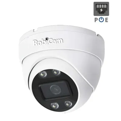 Zdjęcie produktu dla RobiCam, kamera kopułkowa z zasilaniem PoE, 4 MP, rozdzielczość 2K, dźwięk, metalowa obudowa, kolorowy tryb nocny, syrena