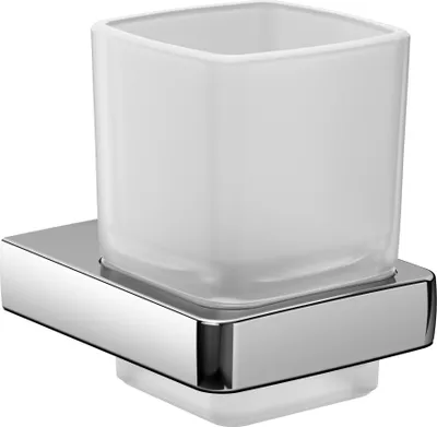Produktbild von emco trend Glashalter, satiniertes Kristallglas, chrom, 022000100