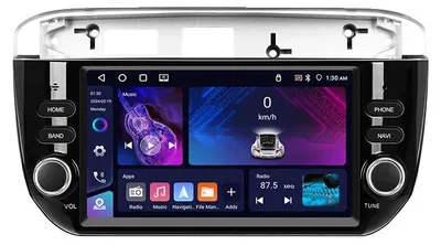 Zdjęcie produktu dla Radio samochodowe, ekran dotykowy, integracja ze smartfonem, kompatybilne z Fiat Punto (2012-2015), 4G, 64GB pamięci, wbudowana kamera