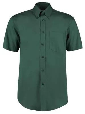 Image de Kustom Kit - Chemise "Premium" pour hommes, style Oxford, classique, à manches courtes, modèle LT3629 (56 cm), couleur vert bouteille
