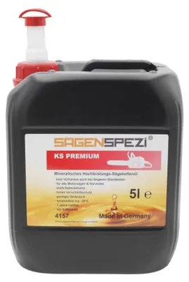 Zdjęcie produktu dla 5 litrów wysokiej jakości oleju łańcuchowego do pilarek