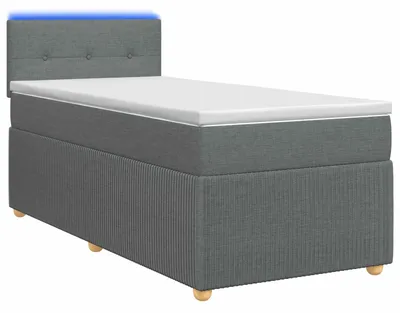 Immagine prodotto di vidaXL Letto a molle con materasso grigio scuro 90 x 200 cm in tessuto