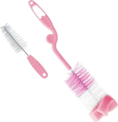 Produktbild von Rotierende Bürste mit Schwamm für Flaschen und Sauger Rosa / Bocioland