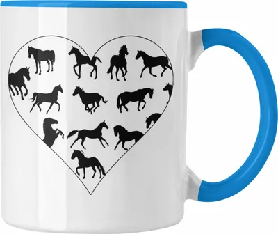 Produktbild von Trendation - Lustige Reiter Sprüche Geschenk Tasse Reiterin Pferde Mädchen Geschenkidee Pferde Grafik Herz (Blau)
