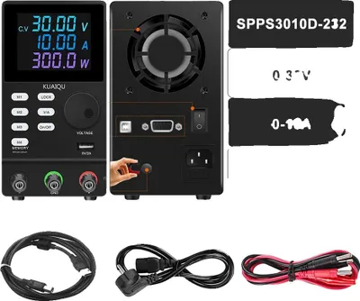 Immagine prodotto di Alimentatore, tensione regolabile, uscita corrente affidabile, 3010D-232-nero, CA 220 V