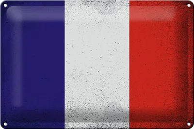 Produktbild von Blechschild Flagge Frankreich 30x20cm Flag France Vintage