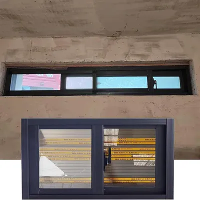 Produktbild von Horizontales Schiebefenster für den Keller, 99,1 x 50,8 cm, schwarz, für Badezimmerschuppen und Hühnerställe, einfache Montage