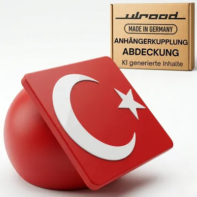 Produktbild von TÜRKEI Anhängerkupplung Abdeckung Fan - Schutzkappe rot für Türken Auto Deko Autofahne Anhänger Kupplung