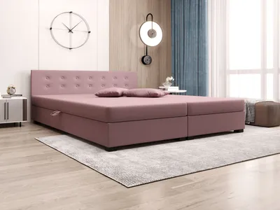 Obrázek produktu pro Manželská postel s úložným prostorem 140x200 ROSIE 12 - růžová