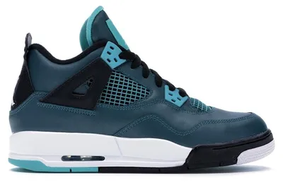 Image de Jordan 4 Retro, couleur bleu sarcelle (taille enfant/adolescente) - Pointure européenne 38