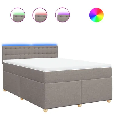 Produktbild von Boxspringbett mit Matratze Taupe 160x200 cm Stoff