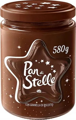 Obrázek produktu pro Pan di Stelle Crema 580 g italský kakaovo-ořechový krém s kousky sušenek