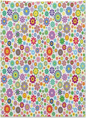 Produktbild von Abakuhaus Blumen Wandteppich, Netter Hippie fröhlich aus Weiches Mikrofaser Stoff Kein Verblassen Klare Farben Waschbar, 110 x 150 cm, Mehrfarbig