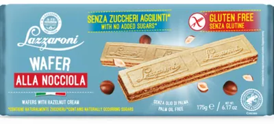 Zdjęcie produktu dla Wafelki Senza Glutine Nocciola 175g - Lazzaroni