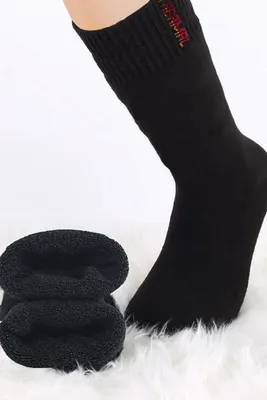 Produktbild von 12 Pack Herren Thermo Socken Wintersocken Baumwolle Warm Winter Schwarz A-87