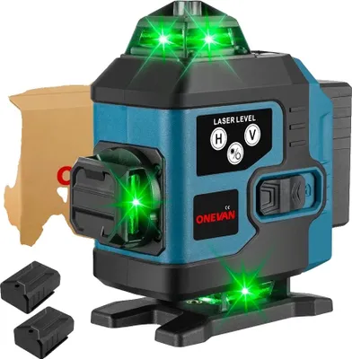 Obrázek produktu pro Laserová vodováha, přesnost 360°, samonivelační technologie, zástrčka EU na 2 baterie