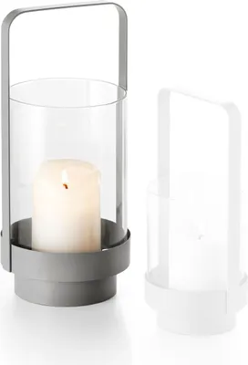 Produktbild von Philippi Home Windlicht L Stahl, pulverbeschichtet, Glas, 28,5 cm (h) 239017