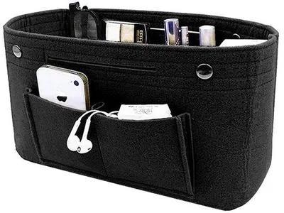 Zdjęcie produktu dla Organizer do torebki Vilttas, czarny, 25 x 10 x 15 cm, organizer do torebki typu tote